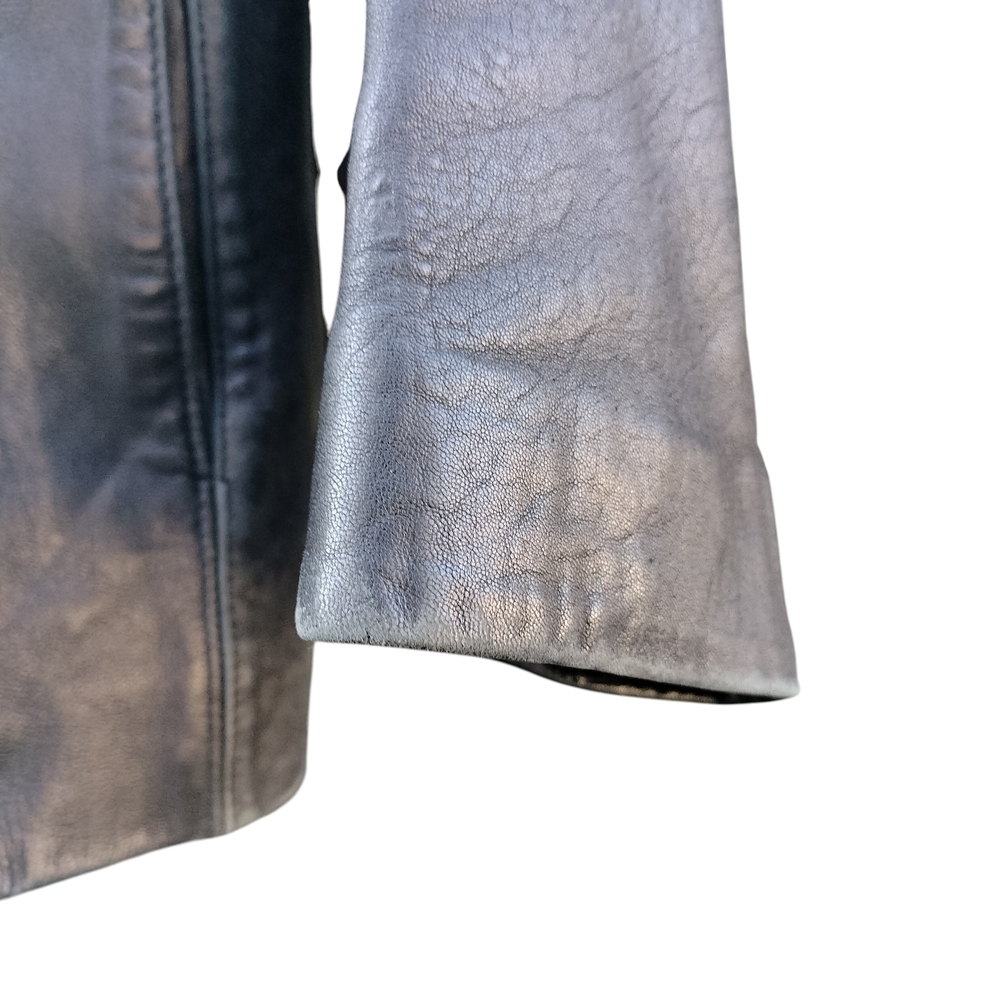 ColeBrook & Co 100% Genuine Leather Jacket Black Distressed Patina Large - Picture 5 of 9